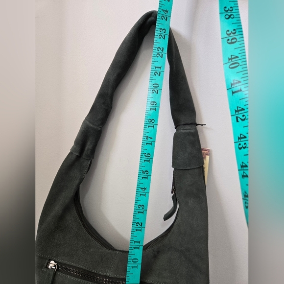 HARBOUR 2nd New With Tags Suede Shoulder Bag - Dark Green - Picture 13 of 13